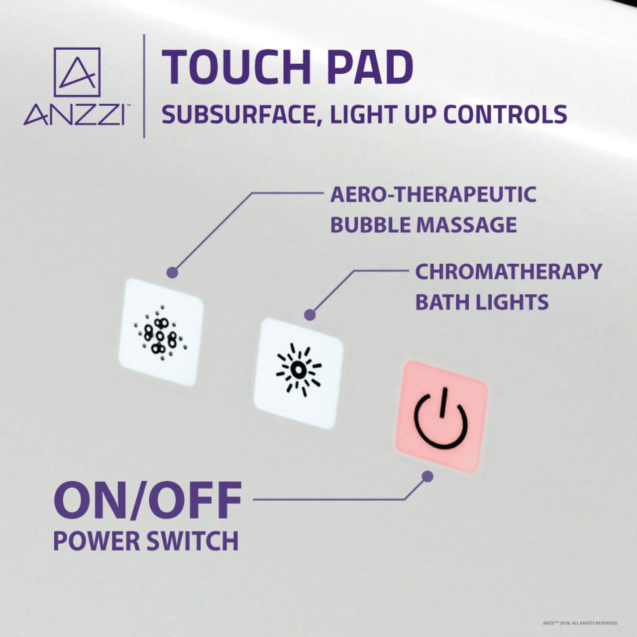 ANZZI Julia Series, 67” Freestanding Acrylic Air & Whirlpool Bathtub