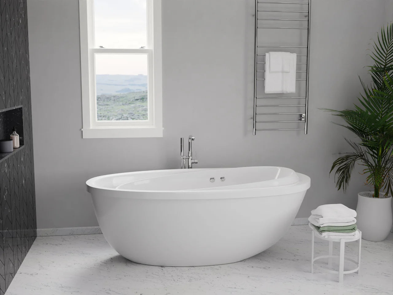 ANZZI Leni Series 71" Freestanding Whirlpool Bathtub