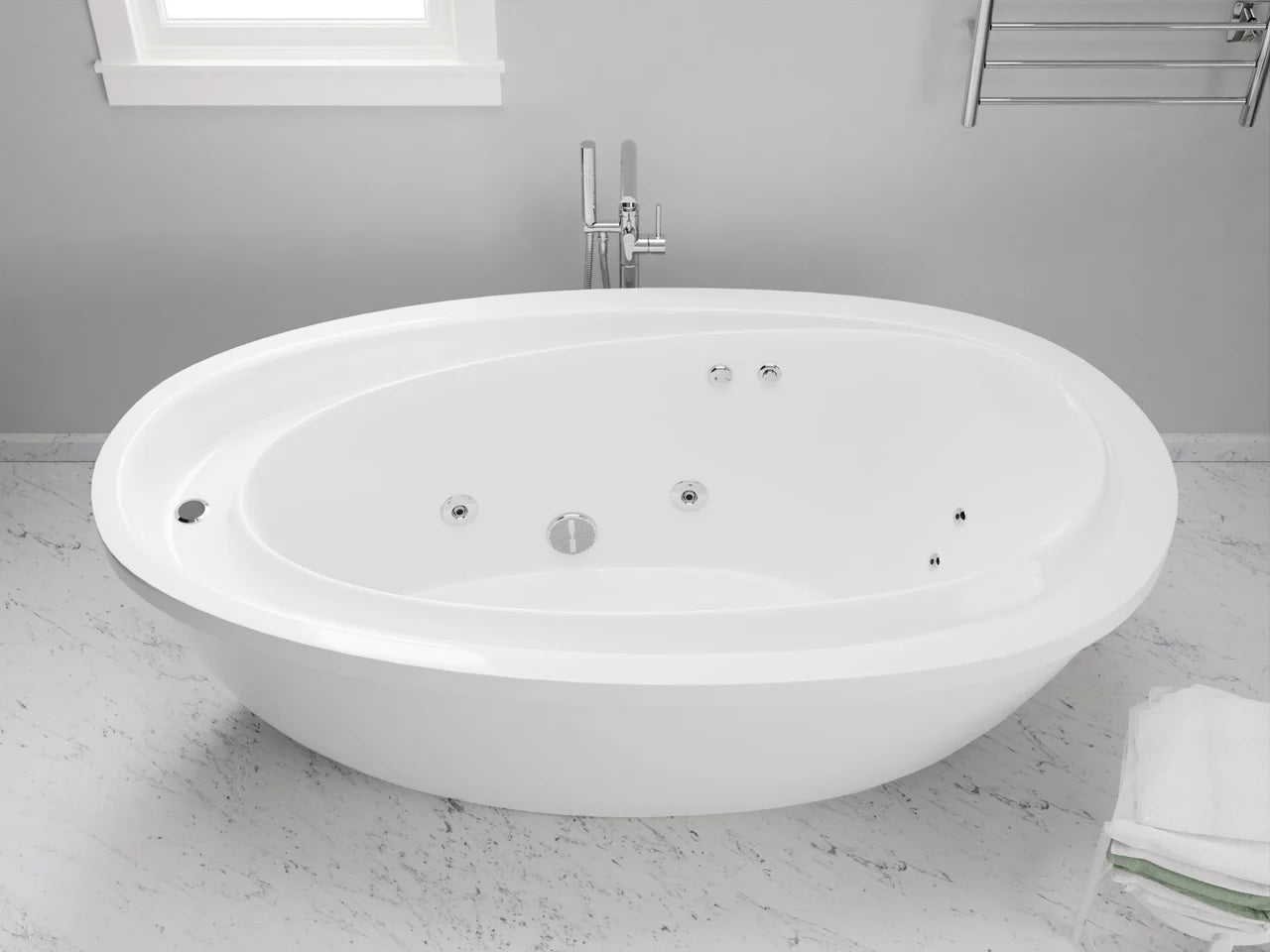 ANZZI Leni Series 71" Freestanding Whirlpool Bathtub