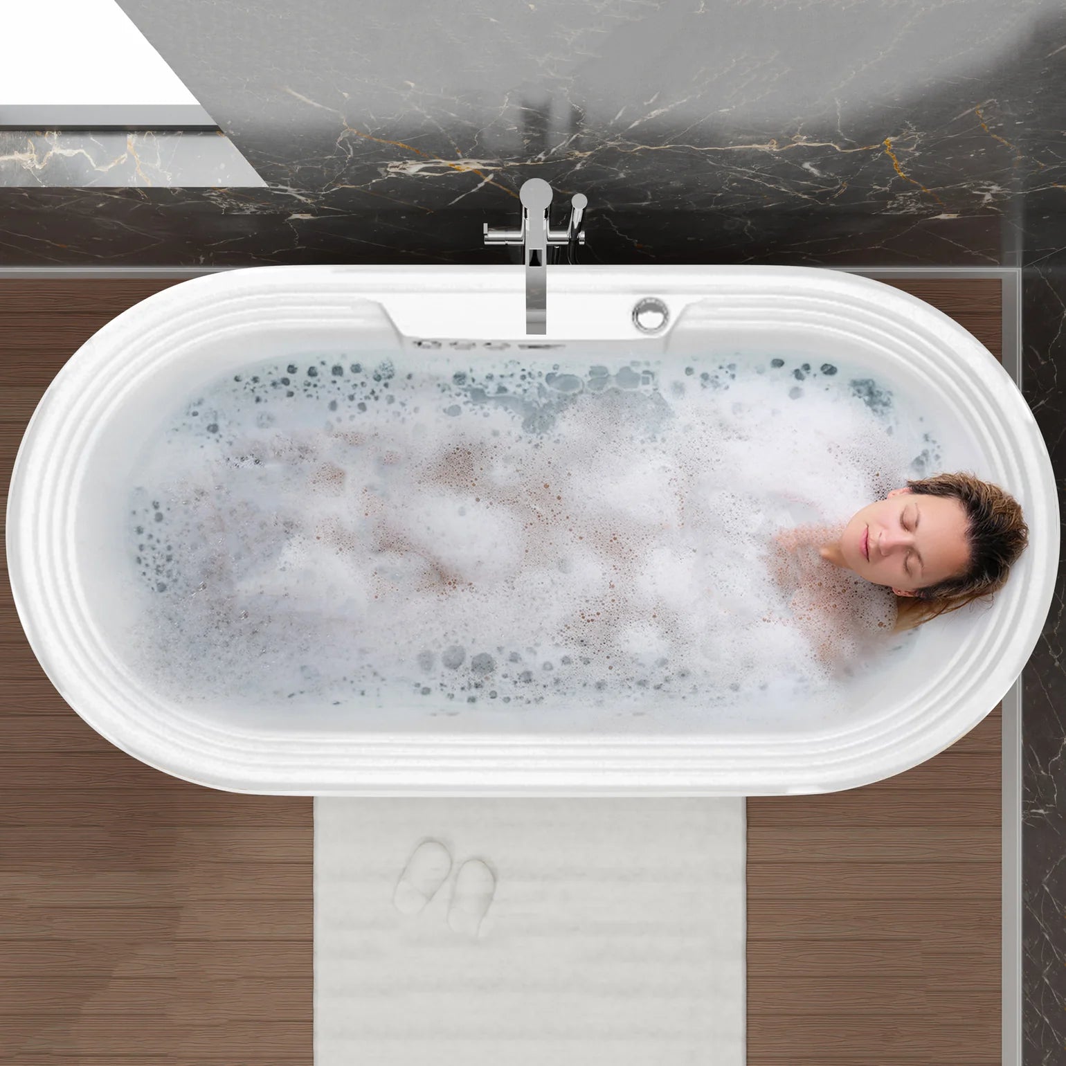 ANZZI Sofi Series, 67” x 34” Freestanding Acrylic Bathtub