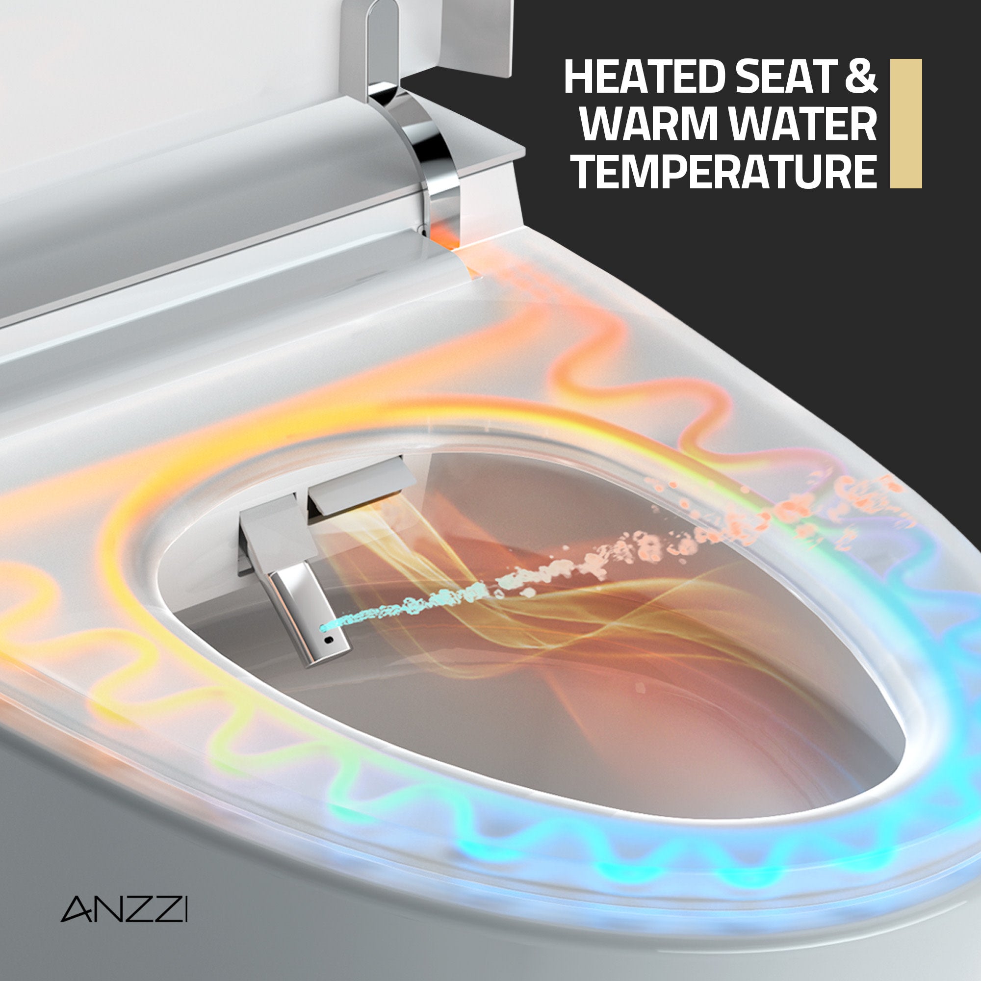ANZZI Juno 26 Smart Bidet Toilet. – Heated Seat, Auto Flush,Remote Control included