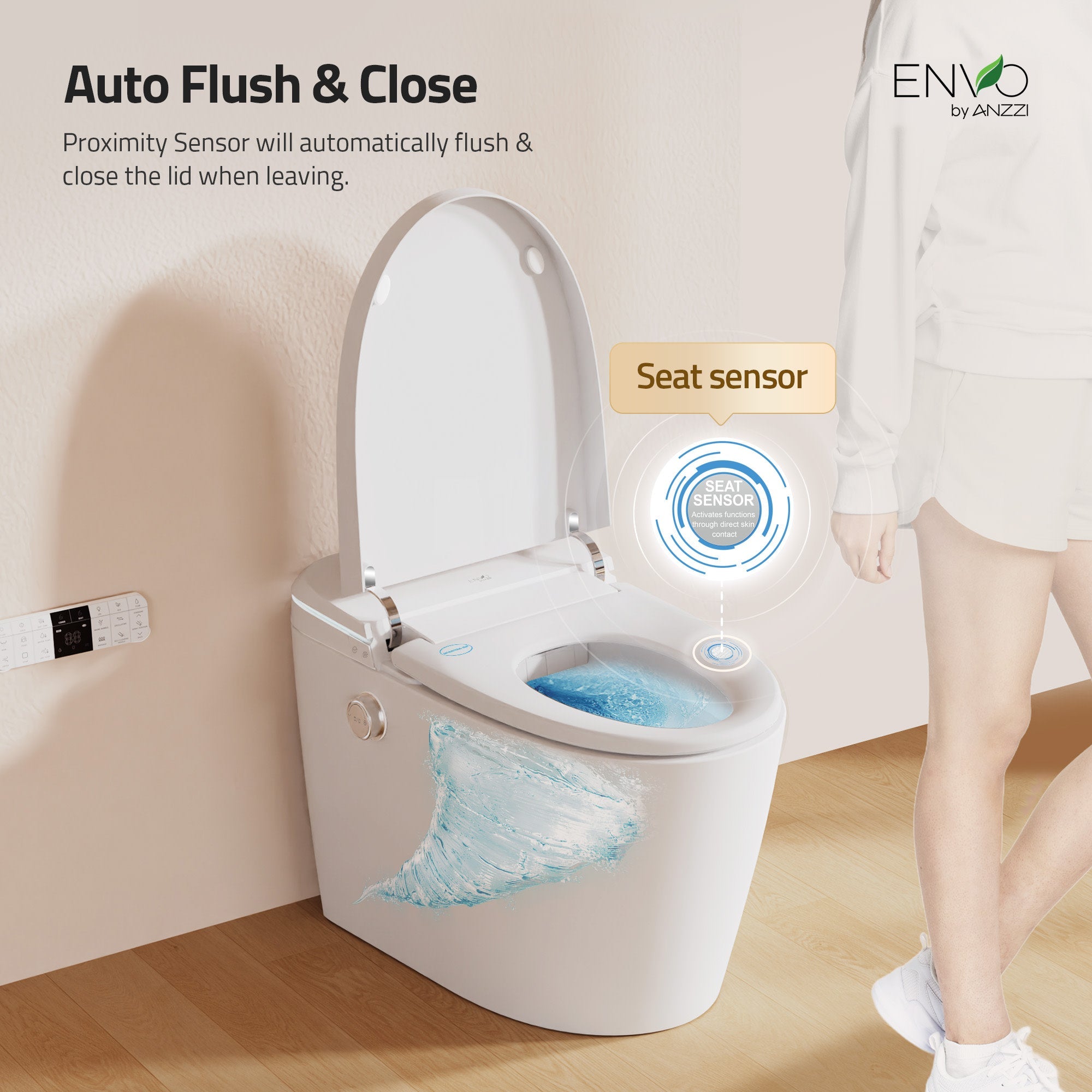 ANZZI Envo Dia Smart Bidet Toilet. – Heated Seat & Auto Flush