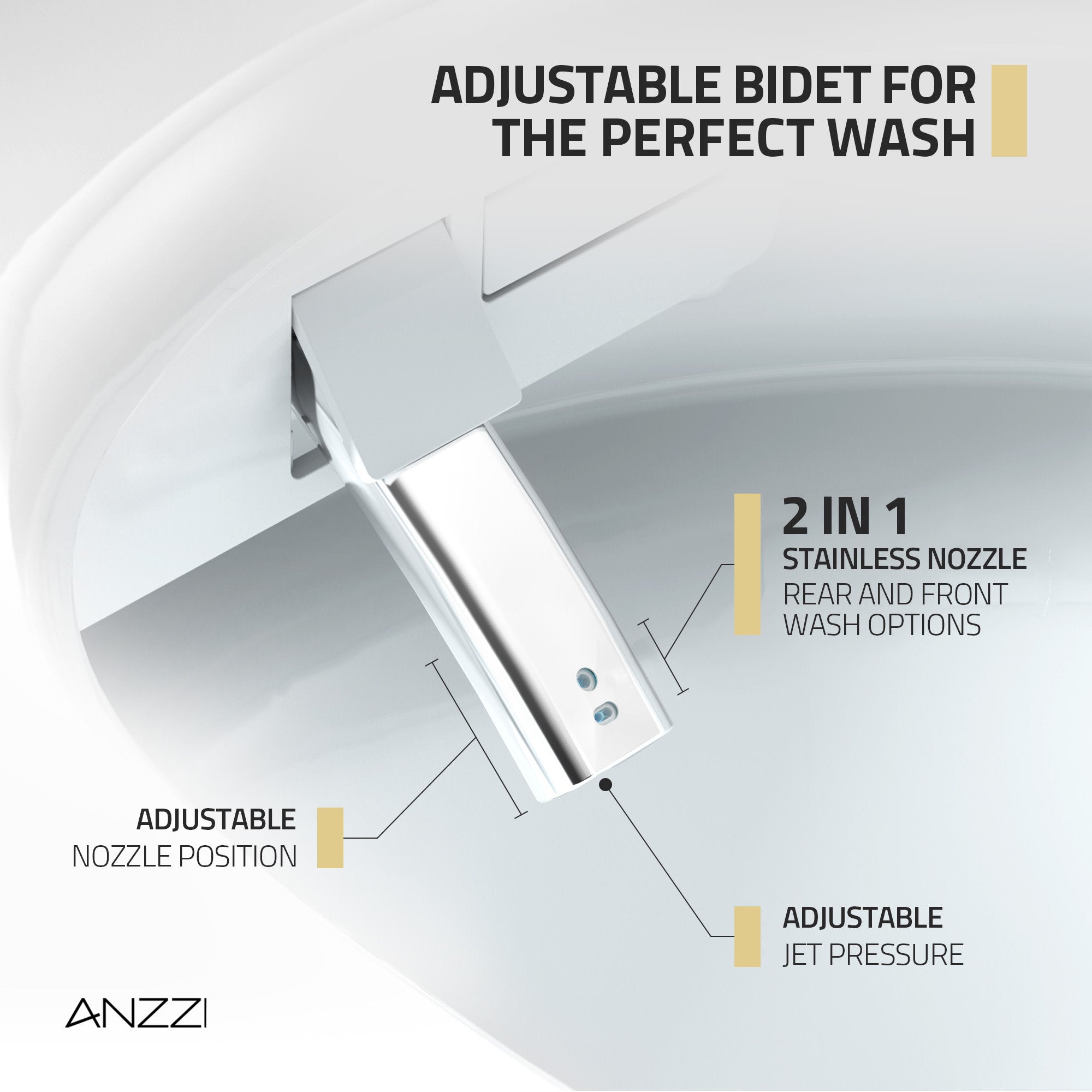 ANZZI Juno 26 Smart Bidet Toilet. – Heated Seat, Auto Flush,Remote Control included