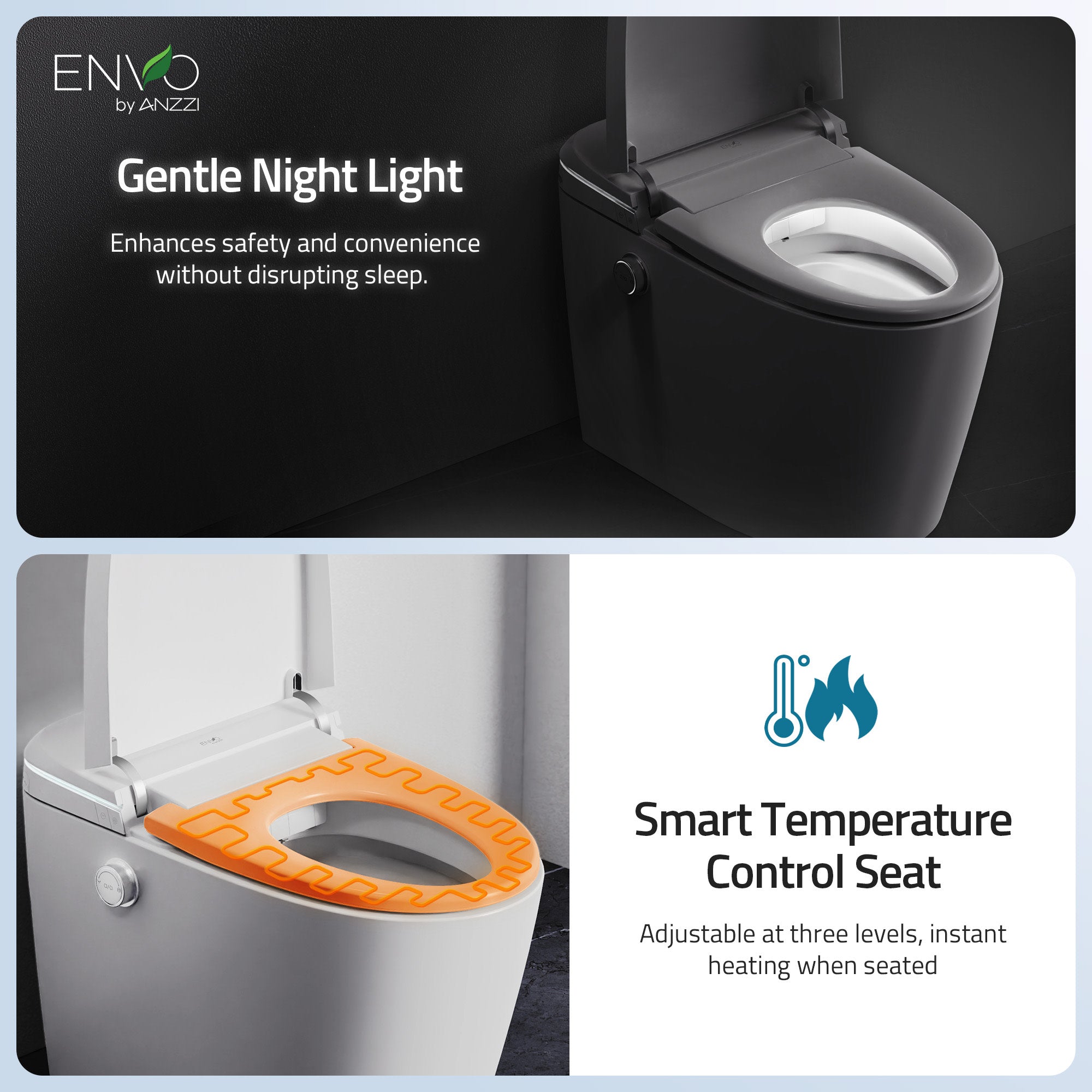 ANZZI Envo Dia Smart Bidet Toilet. – Heated Seat & Auto Flush