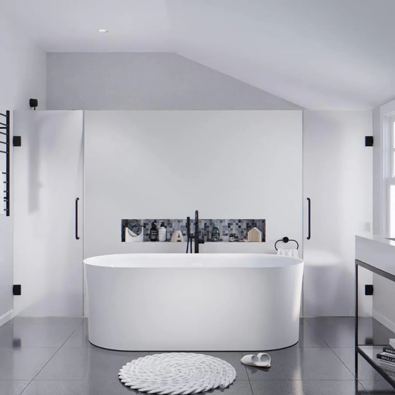 ANZZI Jericho Series, 67" x 32" Freestanding Acrylic Bathtub.