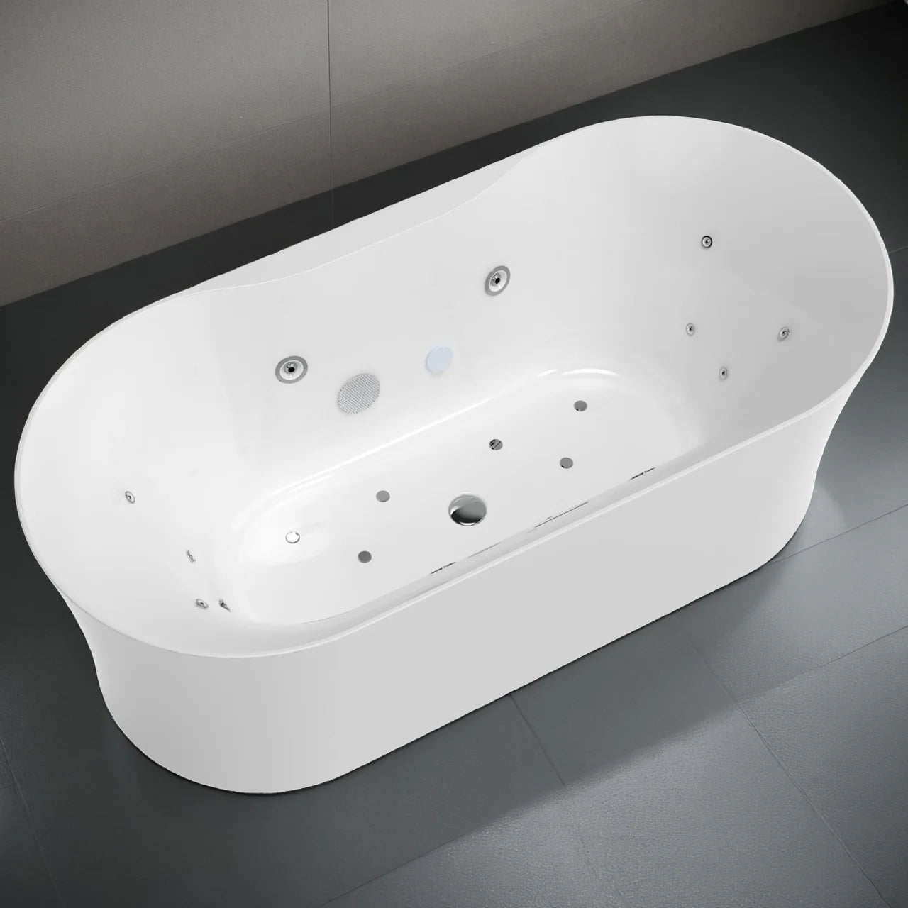 ANZZI Julia Series, 67” Freestanding Acrylic Air & Whirlpool Bathtub