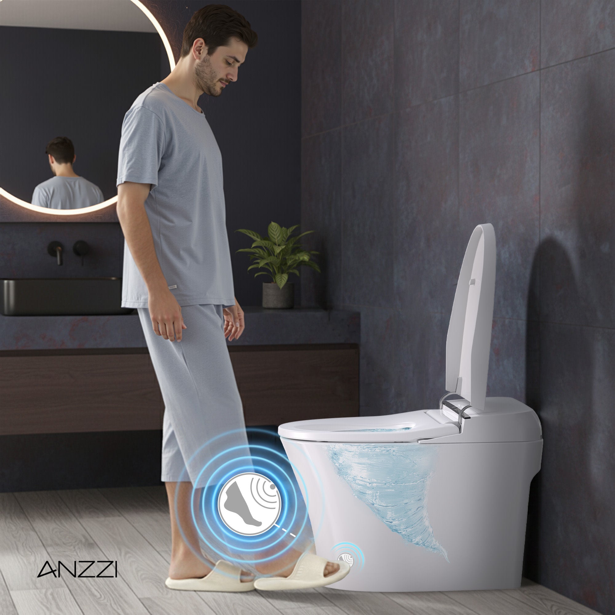 ANZZI Juno 26 Smart Bidet Toilet. – Heated Seat, Auto Flush,Remote Control included
