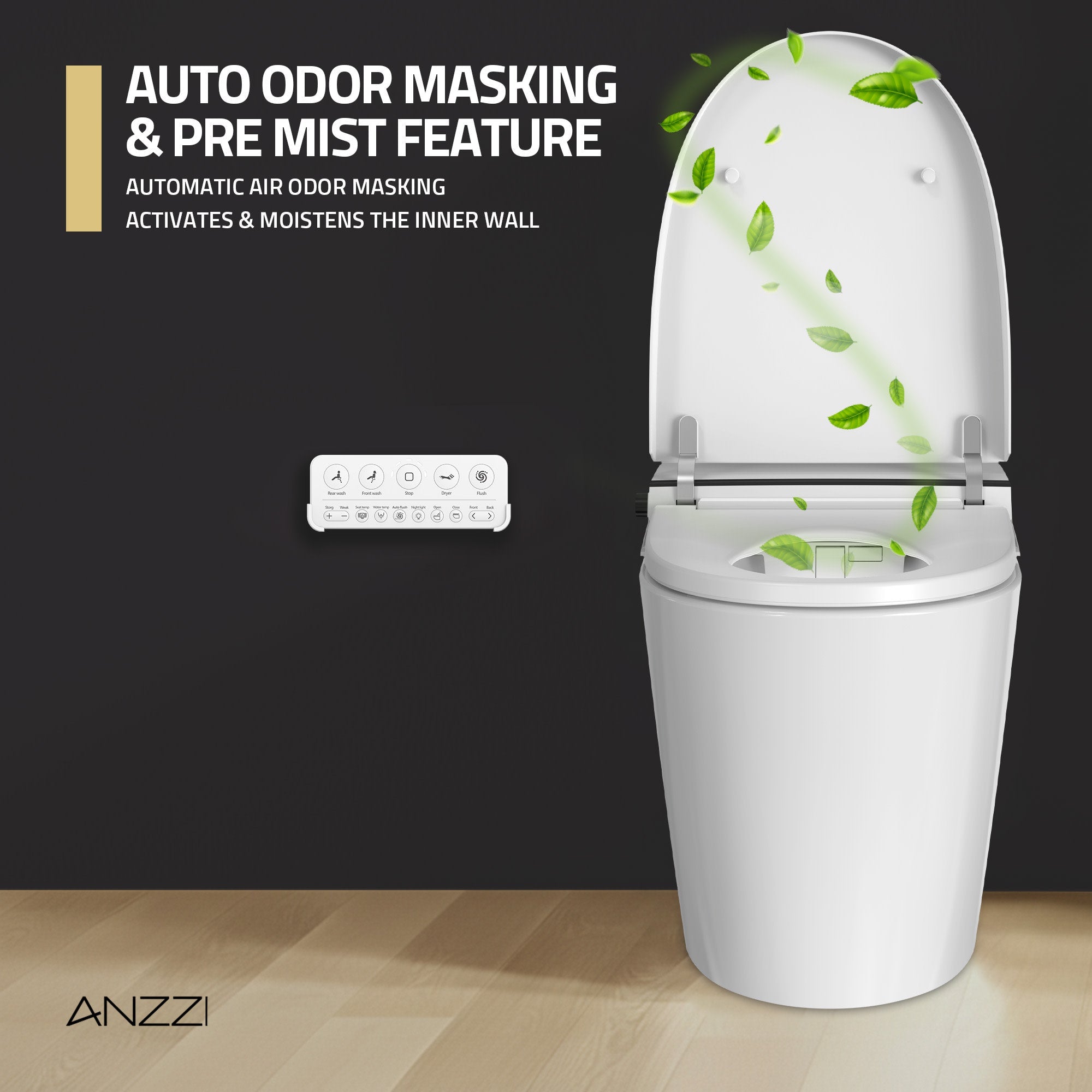 ANZZI Juno 26 Smart Bidet Toilet. – Heated Seat, Auto Flush,Remote Control included